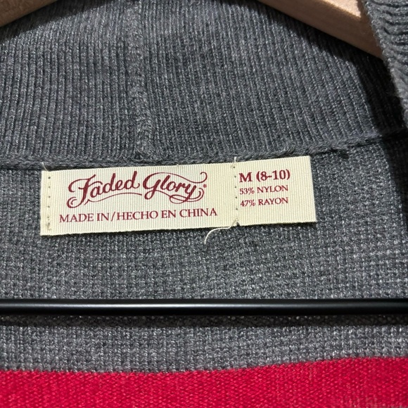 Faded Glory Open Front Cardigan Sweater Long Sleeves Women’s Size Medium - Picture 2 of 10